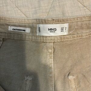 MANGO tan wide leg raw hem pants! Catherine Style